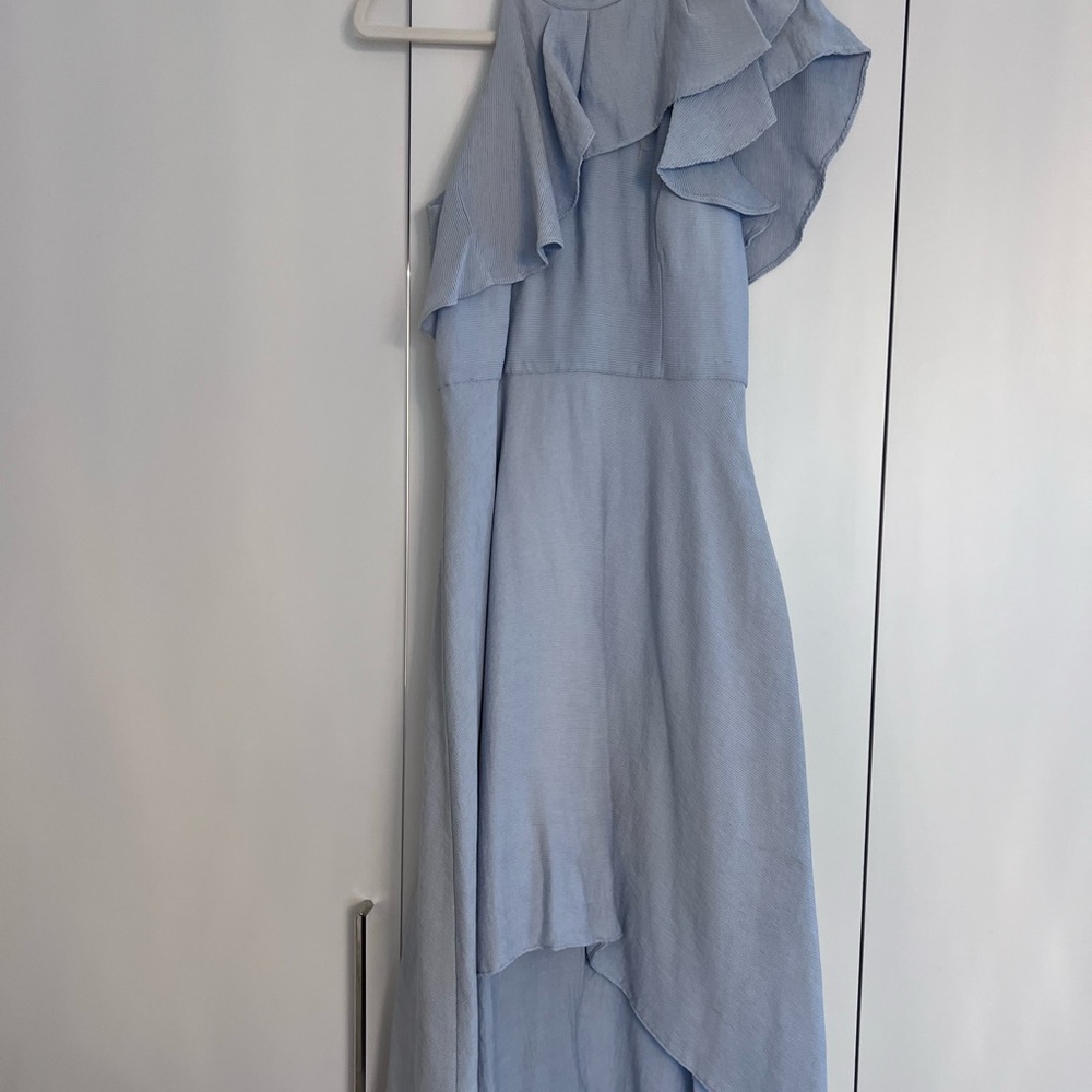 RACHEL Rachel Roy Blue Asymmetrical Ruffled Dress